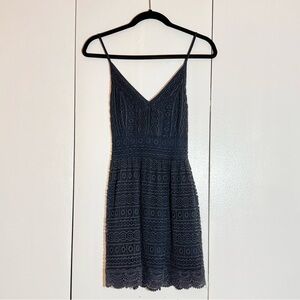 LIKE NEW | Abercrombie & Fitch Petite Navy Spaghetti Strap Lace Sundress